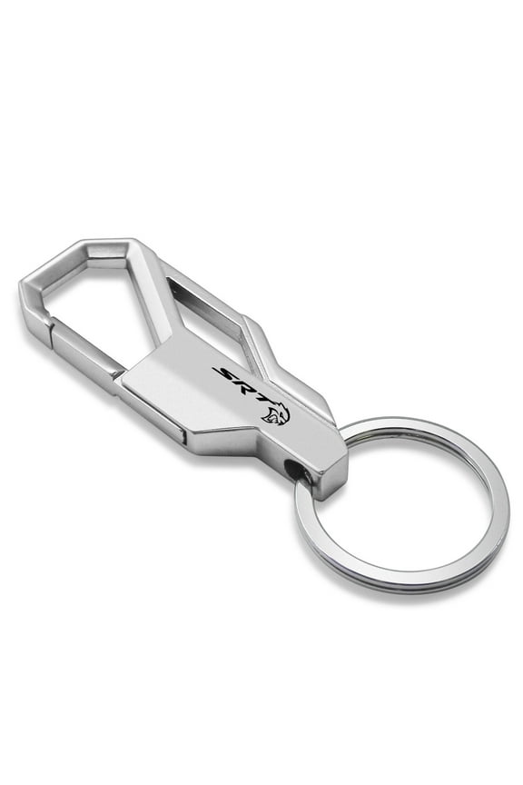 Dodge SRT Hellcat Challenger Silver Carabiner-style Snap Hook Metal Key Chain