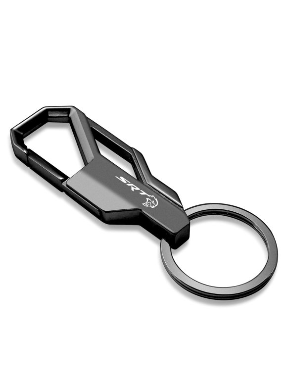 Dodge SRT Hellcat Gunmetal Black Carabiner-style Snap Hook Metal Key Chain