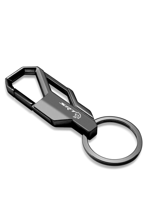 Dodge SRT Hellcat Gunmetal Black Carabiner-style Snap Hook Metal Key Chain