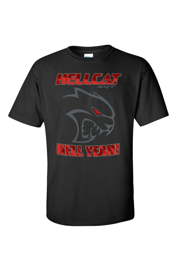 Dodge SRT Hellcat Hell Yeah New Graphic Cotton Shirt Black Official Licensed (S)