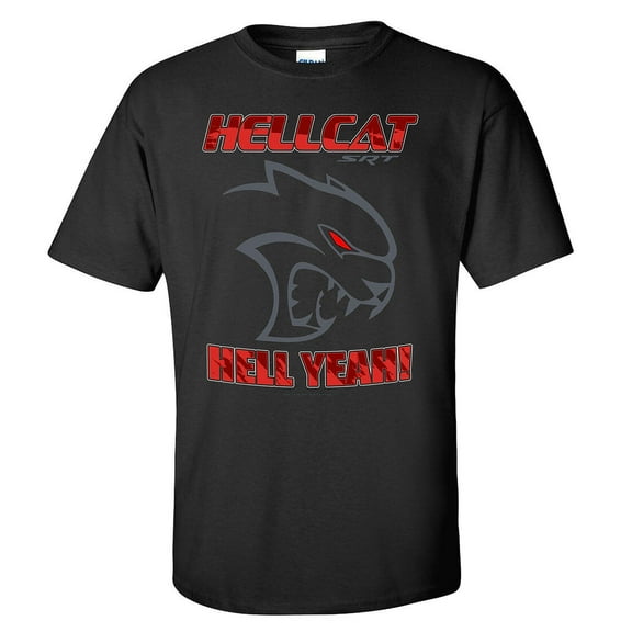 Dodge SRT Hellcat Hell Yeah New Graphic Cotton Shirt Black Official Licensed (XL)