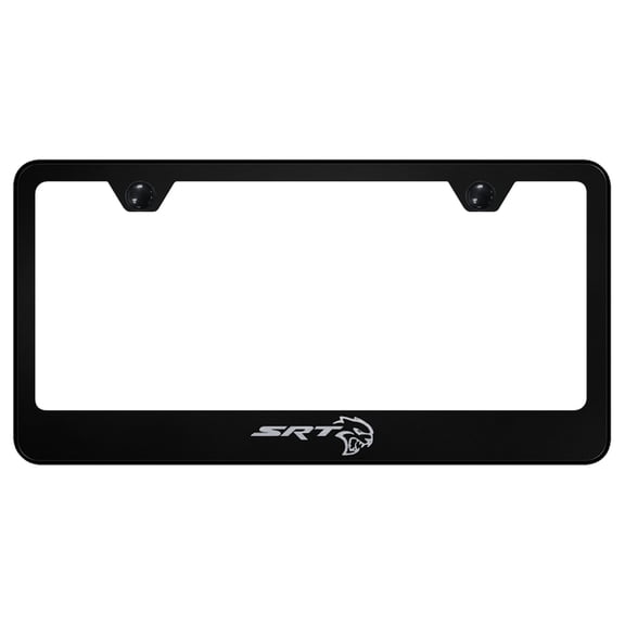 Dodge SRT Hellcat Laser Etched Logo Stainless Steel License Plate Frame (Black)