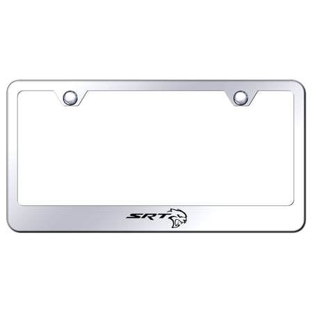 Dodge SRT Hellcat Laser Etched Logo Stainless Steel License Plate Frame (Chrome)