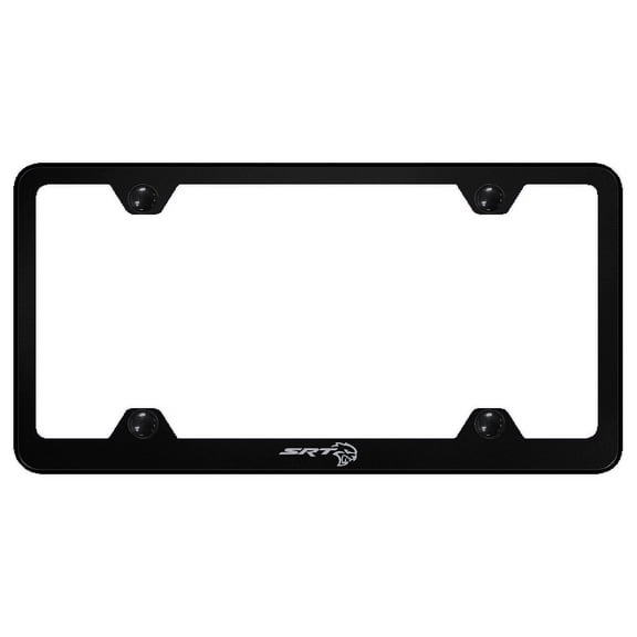 Dodge SRT Hellcat Laser Etched Logo Wide Body License Plate Frame (Black)