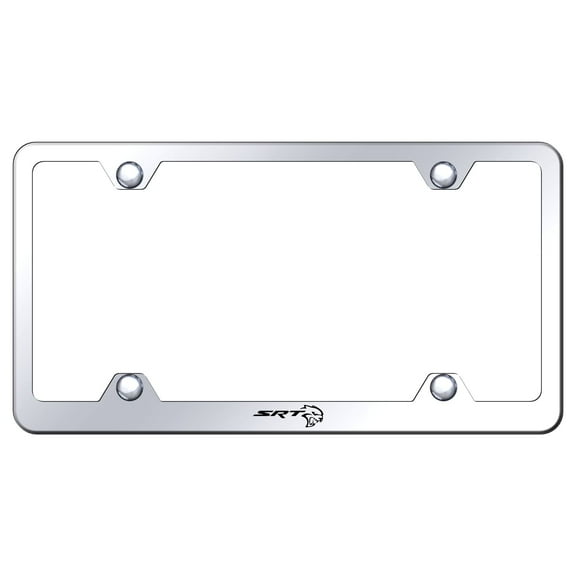 Dodge SRT Hellcat Laser Etched Logo Wide Body License Plate Frame (Chrome)