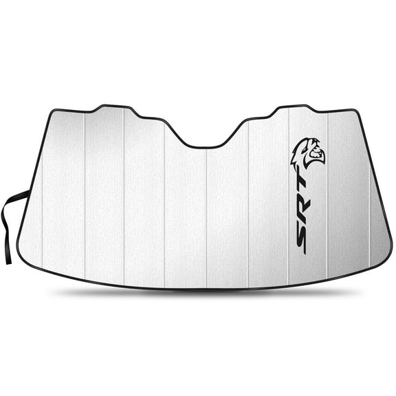 Dodge SRT Hellcat Logo Universal Fit Enforced Stand-Up Auto Windshield Sun Shade at Standard Size 54"x 27.5"