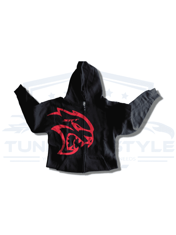 Dodge SRT Hellcat Muscle Cars Cotton Black Zipper Hoodie Official Licensed (Regular,3XL)