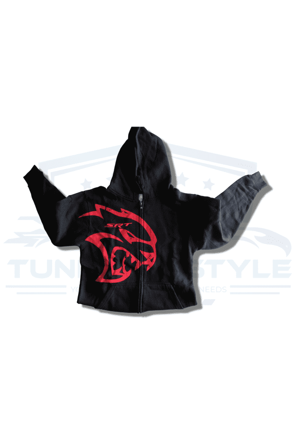 Dodge SRT Hellcat Muscle Cars Cotton Black Zipper Hoodie Official Licensed (Regular,3XL)