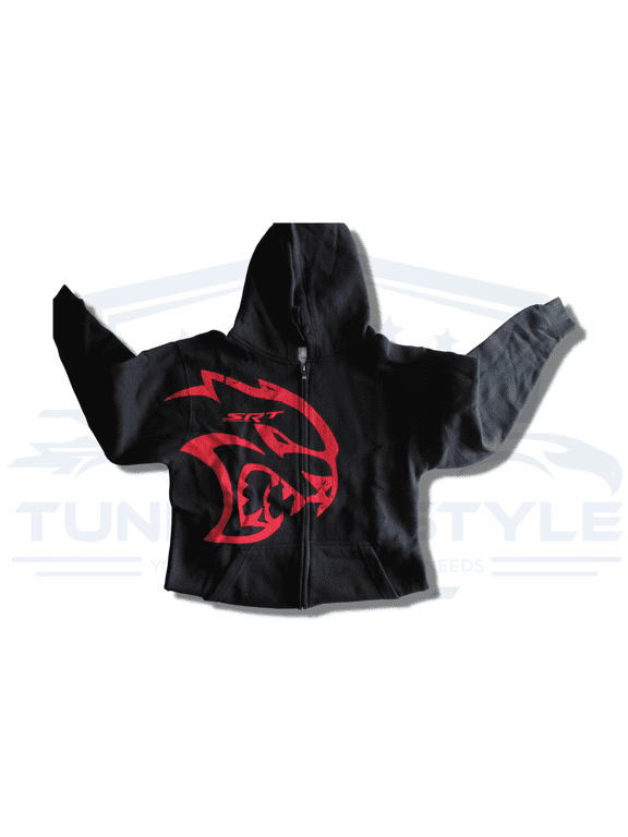 Dodge SRT Hellcat Muscle Cars Cotton Black Zipper Hoodie Official Licensed (Regular,L)