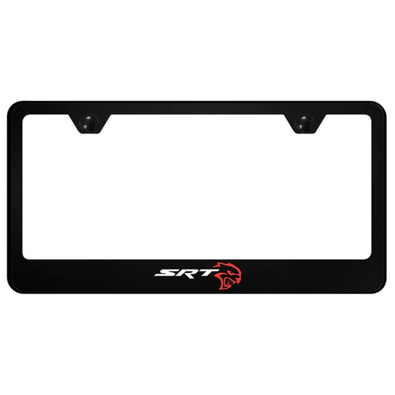 Dodge SRT Hellcat UV Print Polycarbonate License Plate Frame (Black)