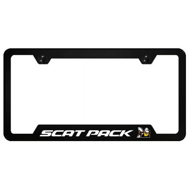 Dodge Scat Pack Black Polycarbonate Notch License Plate Frame Official
