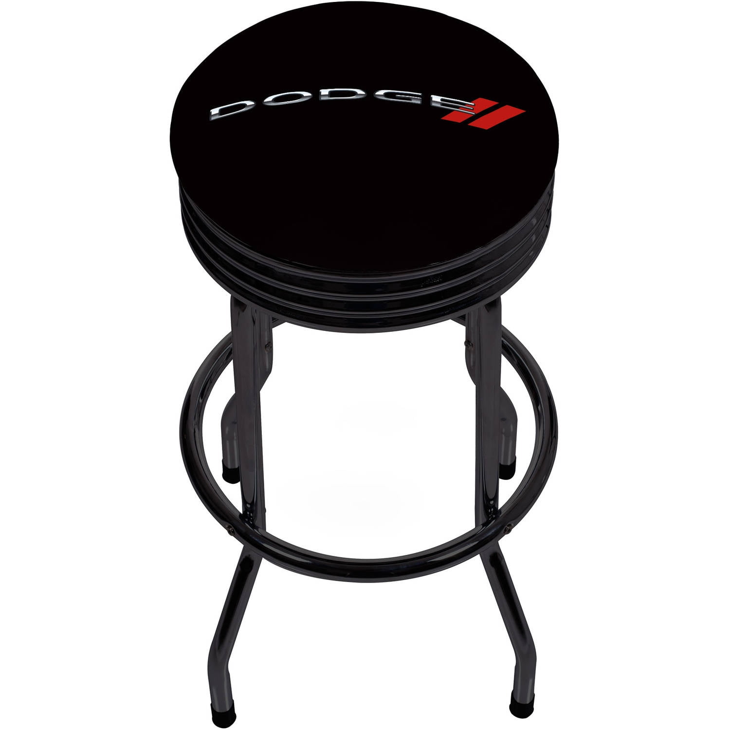 Luxurious Black Swivel 28.5'' Metal Barstool with Foam Padding