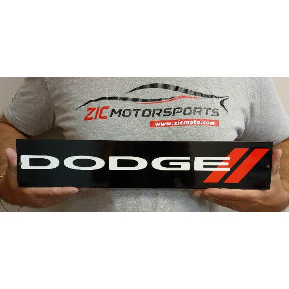 Dodge Slash White Steel Sign wall art