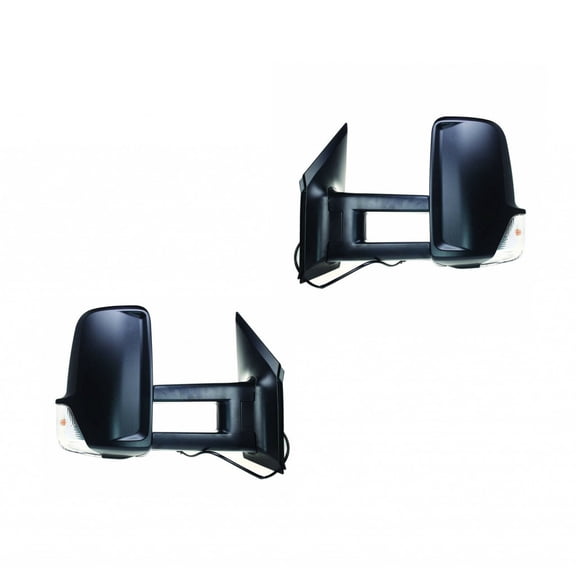 For Dodge Sprinter 2500 2007 2008 2009 Door Mirror Driver and Passenger Side | Pair | Rear | Outside | Manual | w/ Signal Light | Extended Type | CH1320380, CH1321380 | 68009975AA, 68009974AA