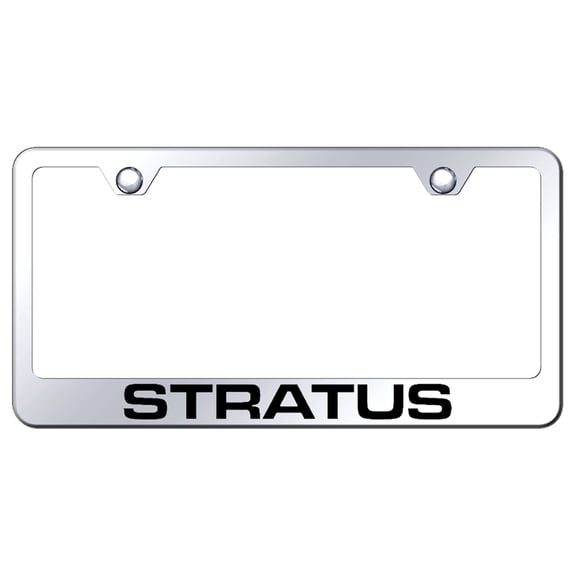 Dodge Stratus Laser Etched Logo Stainless Steel License Plate Frame (Chrome)