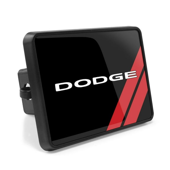 Dodge UV Graphic Black Metal Face-Plate on ABS Plastic 2 inch Tow Hitch Cover