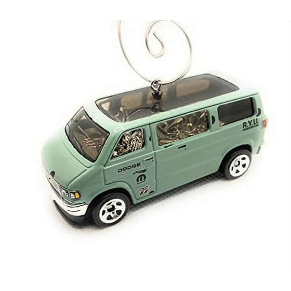 Dodge Van with Go Kart Christmas Ornament 1:64 Green