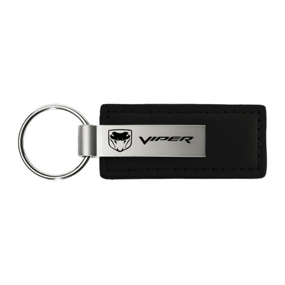 Dodge Viper Black Leather Key Fob Logo Key Chain Official Licensed
