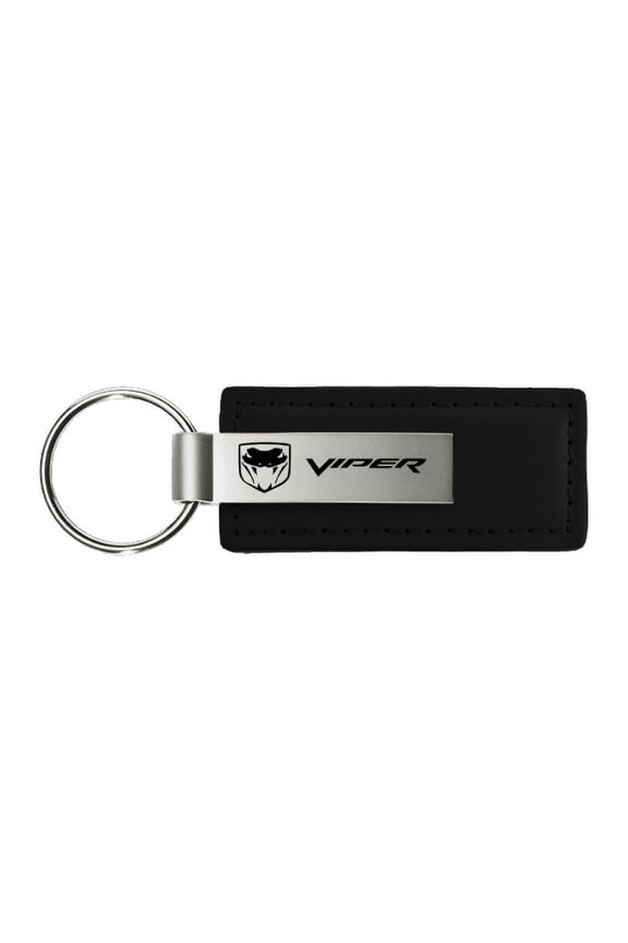 Dodge Viper Black Leather Key Fob Logo Key Chain Official Licensed