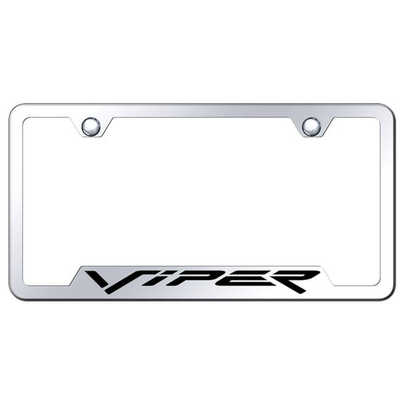 Dodge Viper (Fangs) Laser Etched Logo Cut-Out License Plate Frame (Chrome)