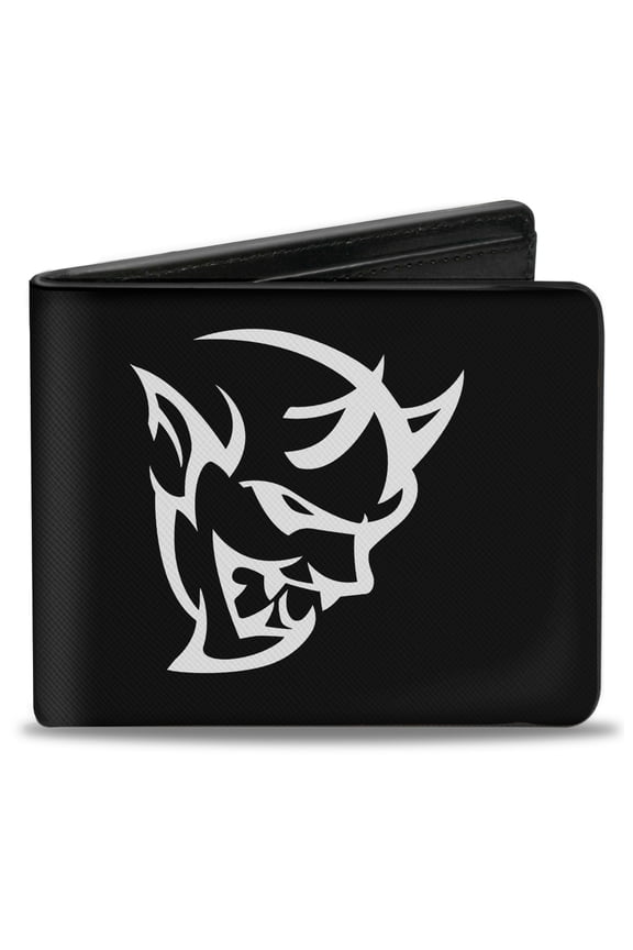 Dodge Wallet, Bifold, Dodge Demon Icon Black White, Vegan Leather