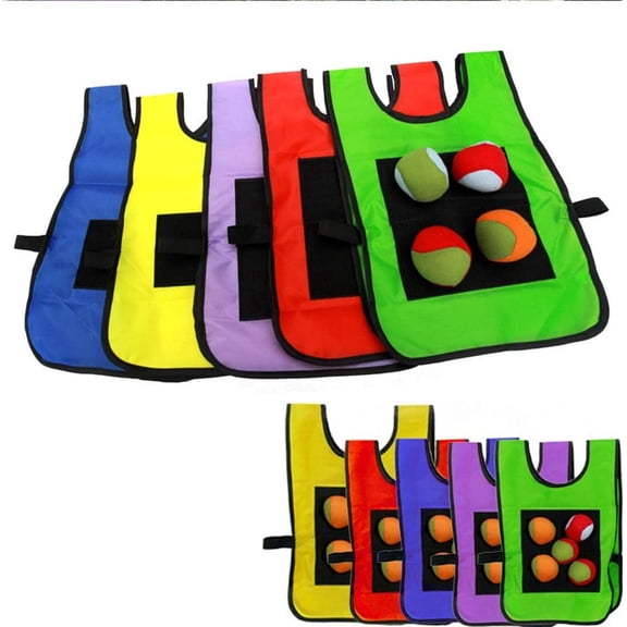 Dodgeball Target Game Set, Sticky Vest with 5 Soft Foam Balls, Outdoor Throwing Activity for Teens and Adults (Green Set)
