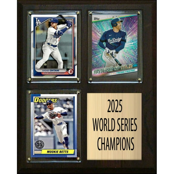 Dodgers 2025 World Series Champs 3 Card Plaque Topps Bowman Freddie Freeman Shohei Ohtani Mookie Betts