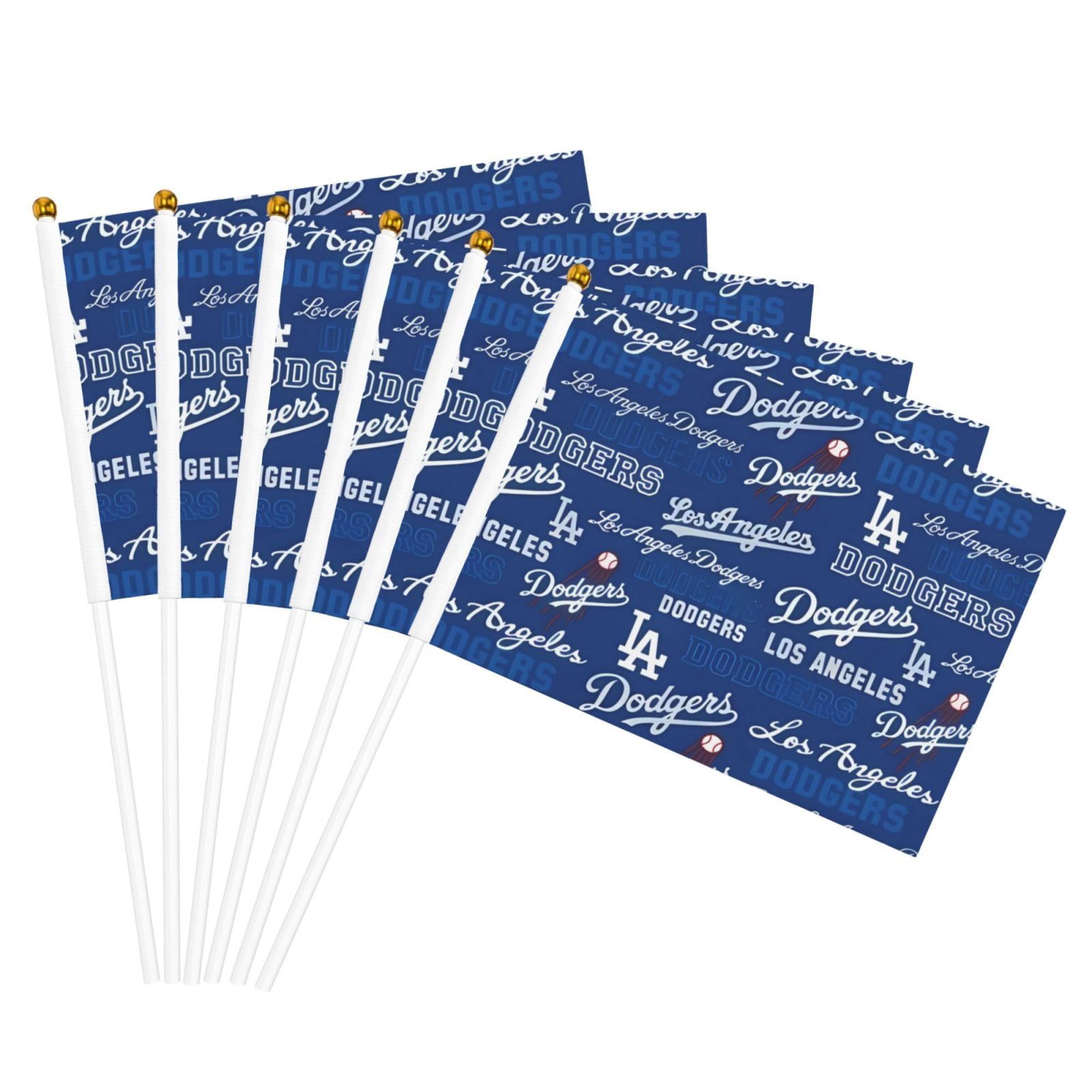 Spectator Hand Roster Fan Dodgers Baseball Team Double Sided Hand Waving Flag(Pack of 6 or 10 ...