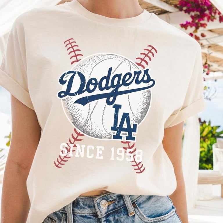 Dodgers Baseball Tee, Vintage Style LA Shirt