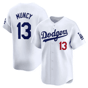 Dodgers Max Muncy#13 American Button Jersey Classic Short Sleeved Baseball Team Game Uniform Embroidered Sports Top Moisture Wicking Fashion T-Shirt Youth Fan Gift