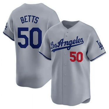 Dodgers Mookie Betts#50 Classic Short-Sleeved Uniform Sewing American Baseball Team Club Fashion Jersey T-Shirt Moisture Wicking Sportswear Fan Gift Adult T-Shirt Competition Sports Top