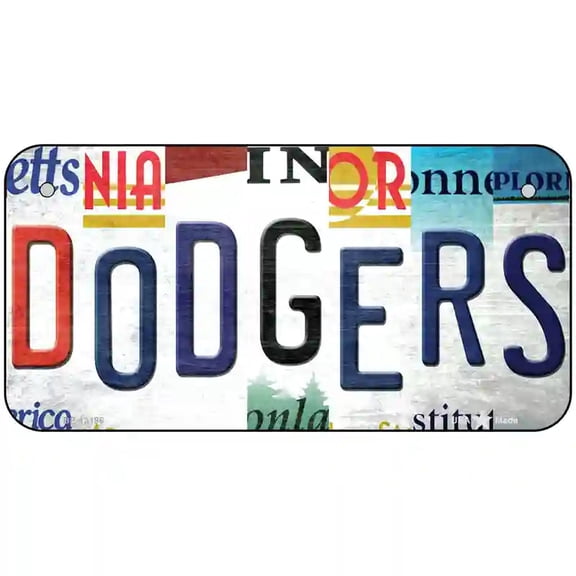 Dodgers Strip Art Novelty Metal License Plate Tag 6" x 3" Bicycle