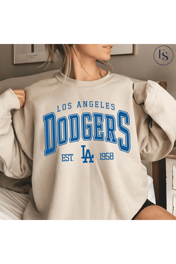 Dodgers Vintage Crewneck Sweatshirt | Classic LA Baseball Fan Pullover | Unisex Game Day Top