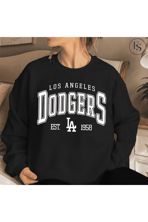 Dodgers Vintage Crewneck Sweatshirt | Classic LA Baseball Fan Pullover | Unisex Game Day Top