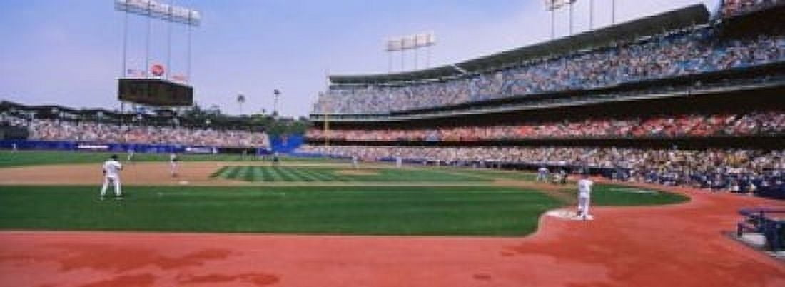Dodgers vs Yankees Dodger Stadium California Canvas Art - Panoramic Images (33 x 12)