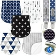 thumbnail image 1 of Dodo Babies 5-Pack Baby Burp Cloths - Soft, Absorbent Cotton Burp Cloths - Includes Pacifier Case and 2 Pacifier Clips - Colors: Black, Blue and Grey, 1 of 7