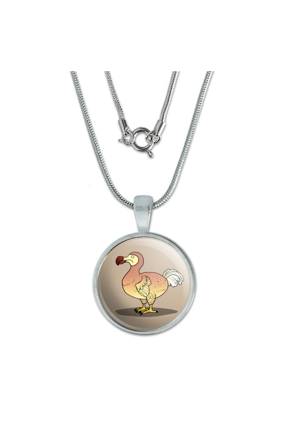 Dodo Bird 0.75" Pendant with Sterling Silver Plated Chain