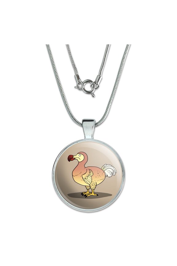 Dodo Bird 1" Pendant with Sterling Silver Plated Chain