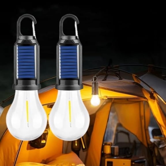 Dodo Garden Solar Lights, Solar Rechargeable Hooked Camping Light Outdoor, Waterproof Portable Hook Camping Tent Lights, Three-Level Lighting Adjustment for Hiking (A-2)