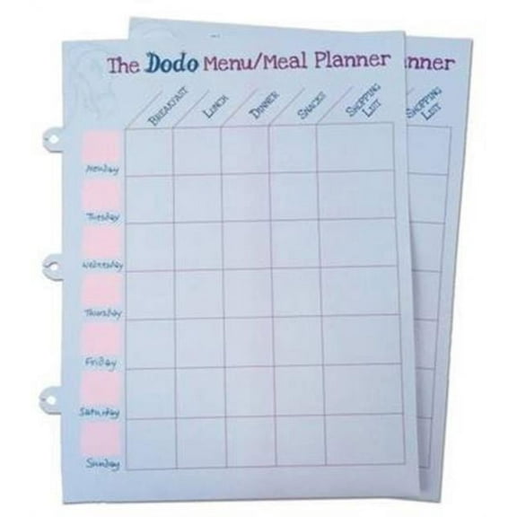 Dodo Pad Weekly Wipe-Clean Menu / Meal Planner
