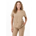 thumbnail image 1 of Dodo - Women's V-Neck Tan Scrub Top - Comfortable Workwear - 2XL, 1 of 7