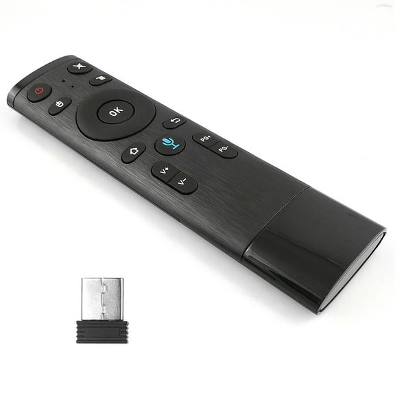 Dodocool 2.4G Wireless Remote Control with USB Receiver Voice Input for Smart TV Android HTPC PC Projector Black