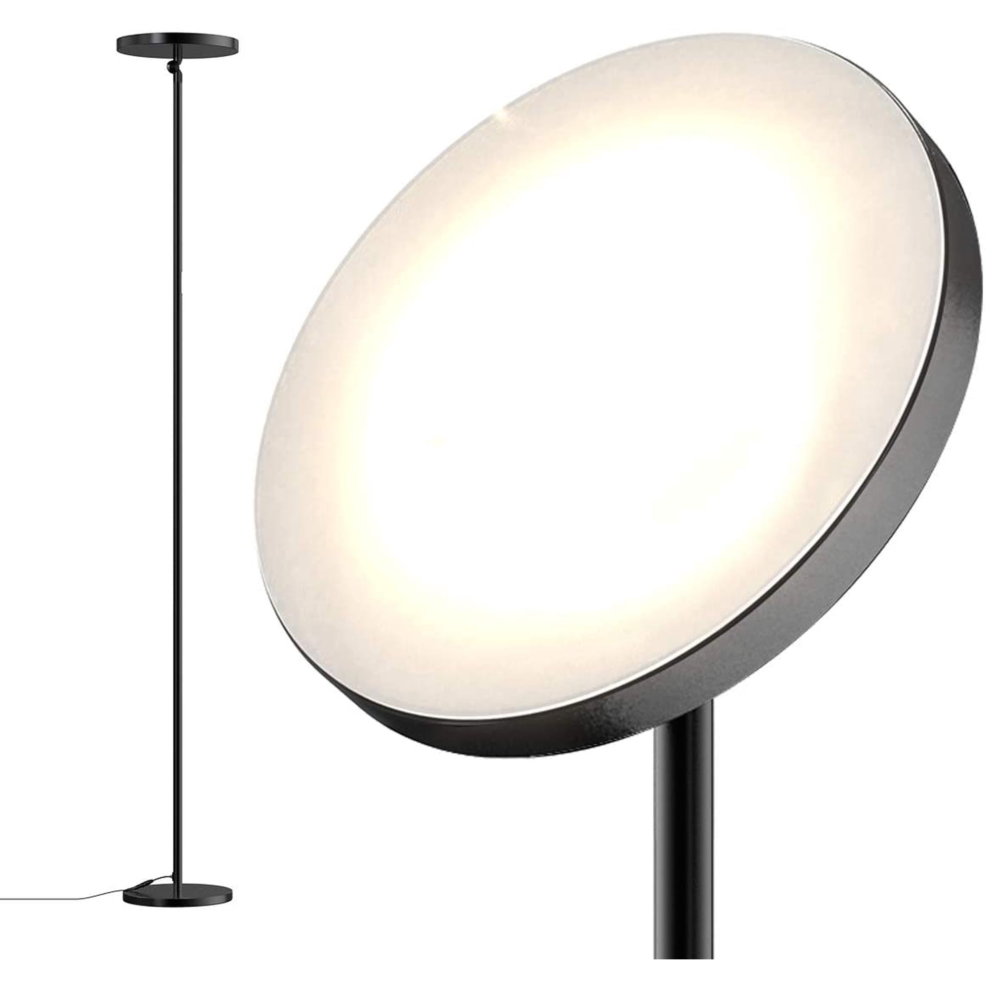 dodocool LED Floor Lamp,Super Bright Torchiere Modern Floor Lamps with Remote Control,Black
