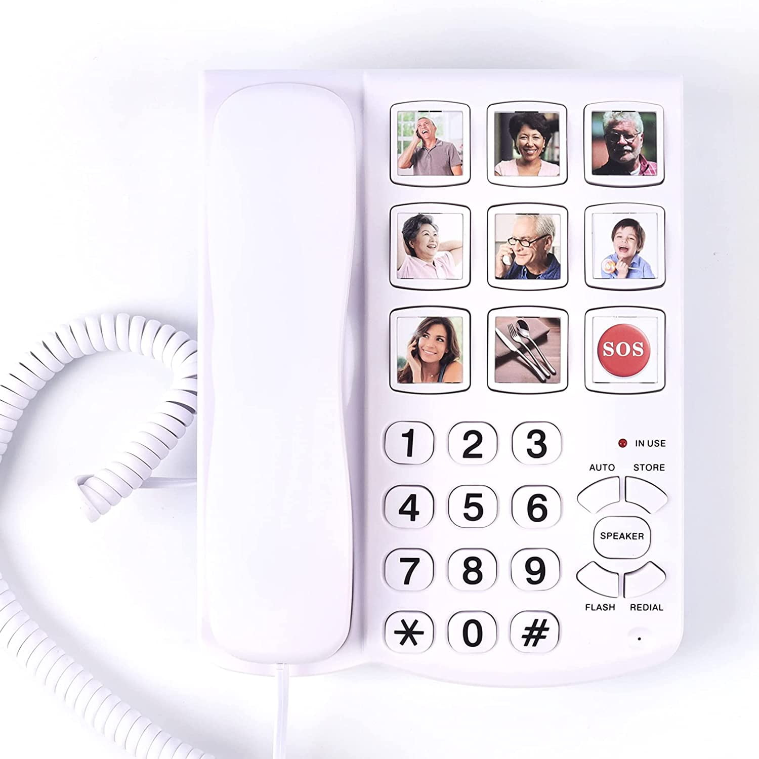Dododuck Amplified Corded Phone for Elderly, Large Buttons, Loud Ringer ...