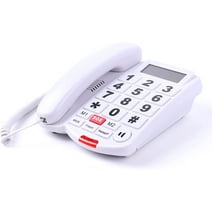 Dododuck Corded Big Button Phone for Seniors, Caller ID, Extra Loud Ringer, Adjustable Volume and Long Cord, for Visually and Hearing Impaired (Answering System NOT Included)
