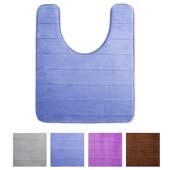 Dodoing Blue Flannel Bath Rug, 20" x 24", Non-Slip