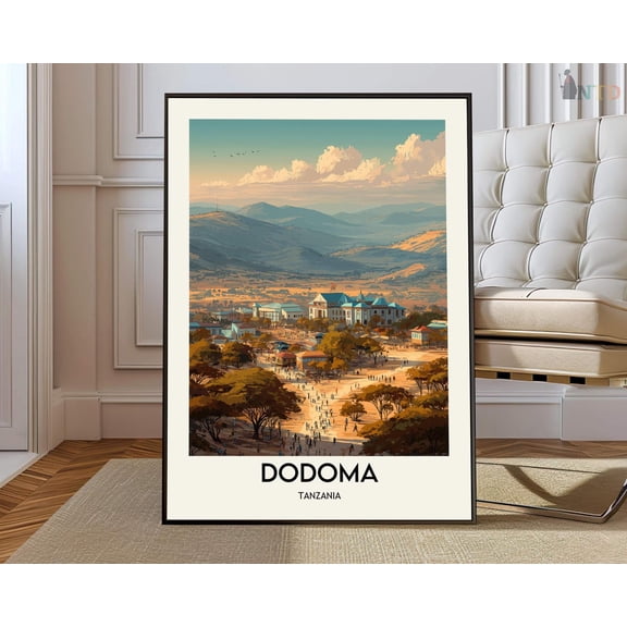 Dodoma Tanzania City Travel Wall Art Print Home Office Decor, Unframed Paper Poster 8x10in