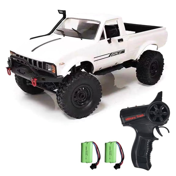 Dodoore RC Truck 1/16 RC Rock Crawler, WPL C24 4x4 RC Pickup Truck, 2.4GHz Remote Control Car, All Terrain Off Road RC Climbing Car with Headlights and 2 Batteries for Adults (White) Y101