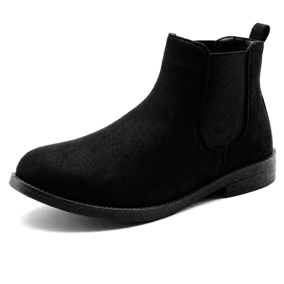Dodow Womens Chelsea Ankle Booties Slip On Elastic Side Boots Flat Heel Daily Dress Boots for Fall and Winter