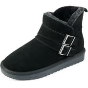 PUBOOM Women Winter Snow Boots Water-Resistant Cow Suede Warm Booties With Cozy Plush Lined for Ladies